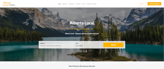 Alberta Local home page